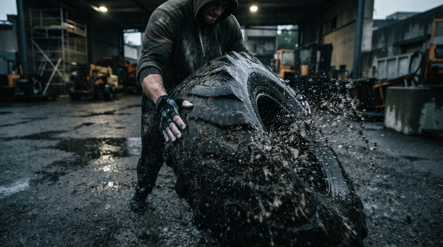 Tractor tire flip on asphalt - work capacity training for any fitness standard