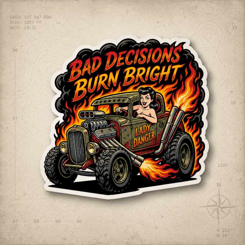 Lady Danger | Bad Decisions | Sticker